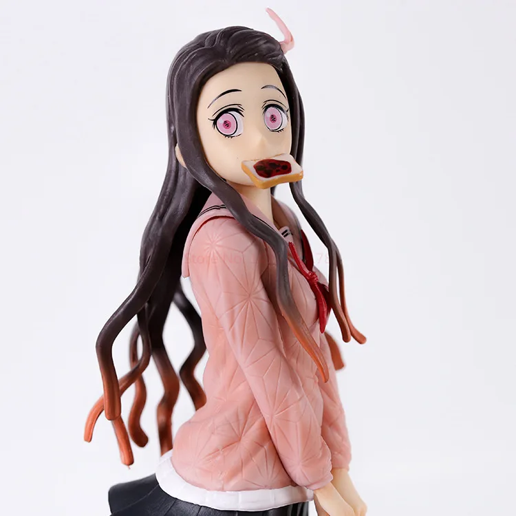 Demon Slayer Kamado Nezuko Anime Figure 27cm Kimetsu No Yaiba uniforme scolastica Action Figurine modello da collezione giocattoli regalo