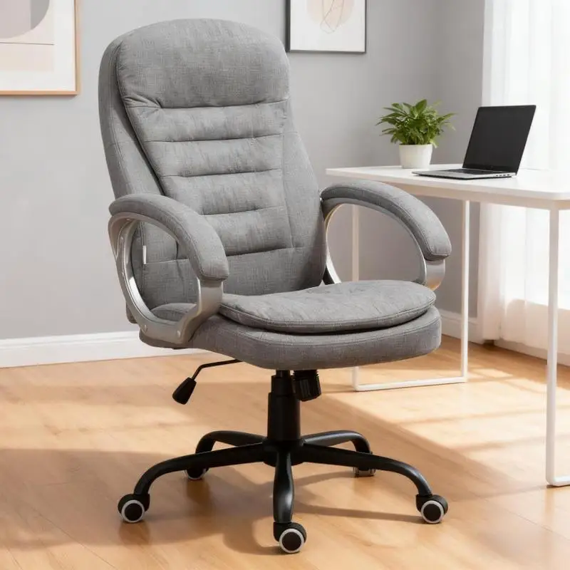 Gray High Back Executive Office Chair, Adjustable Height Computer Chair