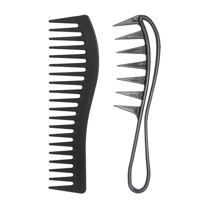 Wide Tooth Shark Plastic Curly Hair Salon Hairdressing Comb Oil Head Men's Back Hollow Comb Styling Tools Barber Accessories