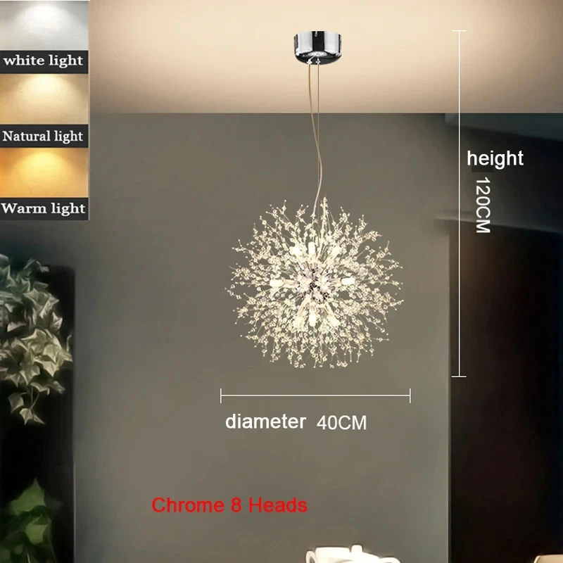 Moderne en luxe gouden paardenbloem woonkamer eetkamer slaapkamer kroonluchter ster vuurbal vuurvlieg verlichtingsarmatuur G9