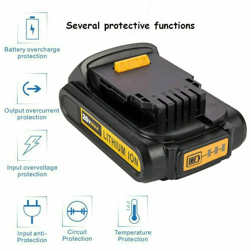 

20V 3000mAh Lithium Battery DCB201 - Replacement for DeWalt 18v/20Volt Max Power Tools including DCB206, DCB205, DCB203.