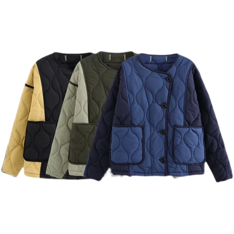 

Faionable Cotton Jaet, женская круглая верхняя одежда Ne Long Sve, модное зимнее пальто чистого цвета для поездок на работу, для детей 25–29 лет