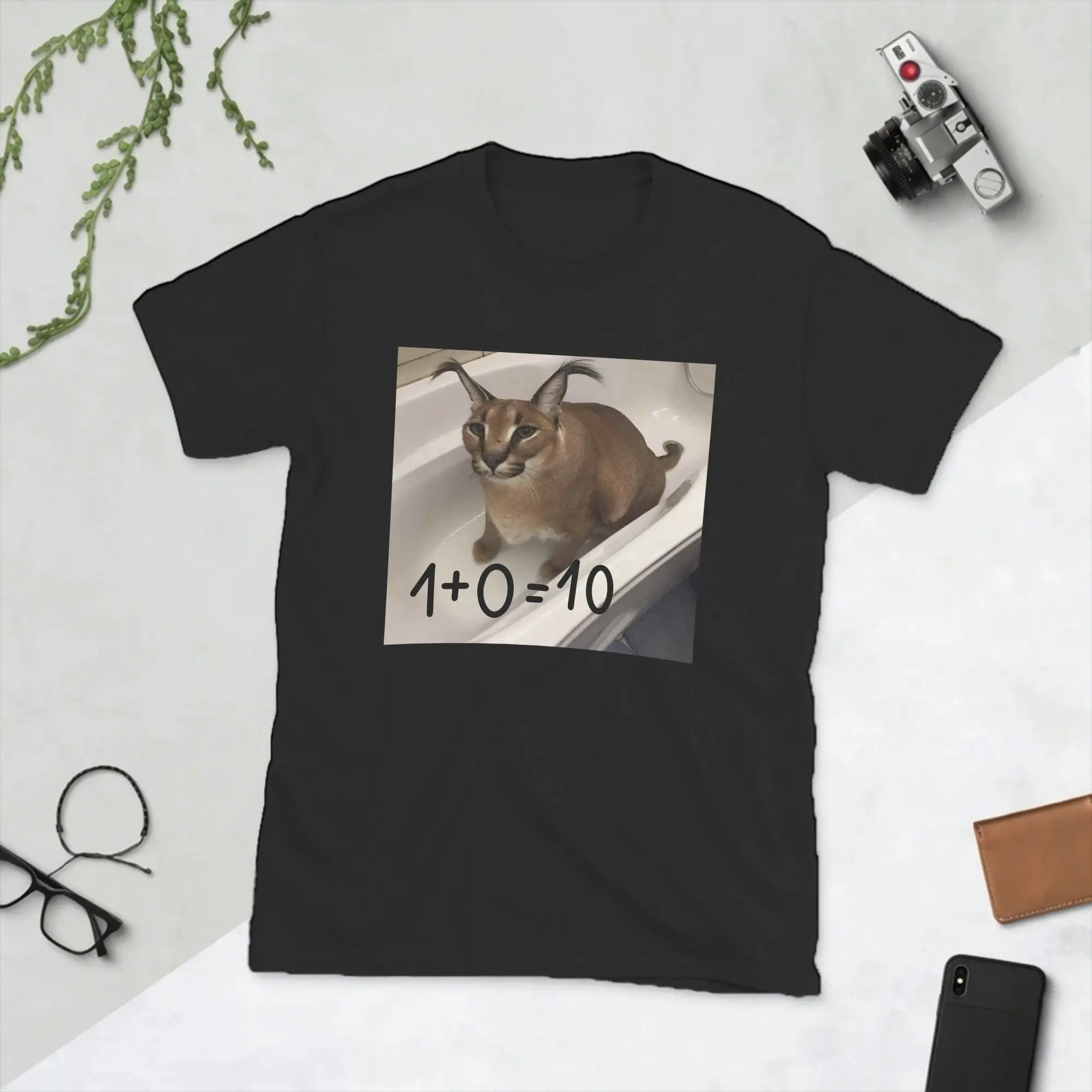 Men Floppa Cat Caracals Good at Math T Shirt  Cotton Clothing Vintage Short Sleeve Round Collar Tee Shirt 4XL 5XL T-Shirt