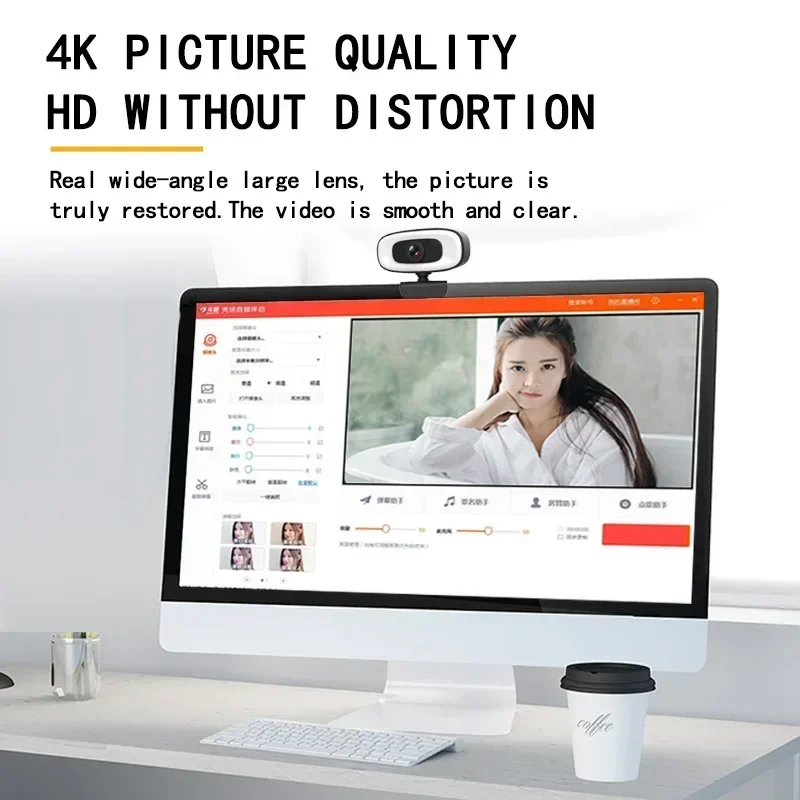 

2K Full HD Webcam With Microphone Shooting Camera Webcam 4K 1080P 15-30fps USB Web Cam For Youtube PC Laptop Video Mini Camera