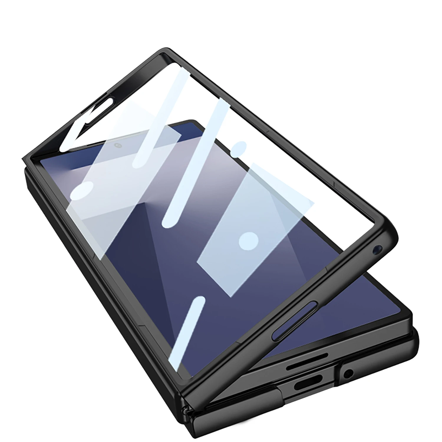 Ultra Thin Gold Magnetic Phone Case for Samsung Galaxy Z Fold 7 with Camera Hole Protection And Tempered Film Fold7 Fold6 Cover