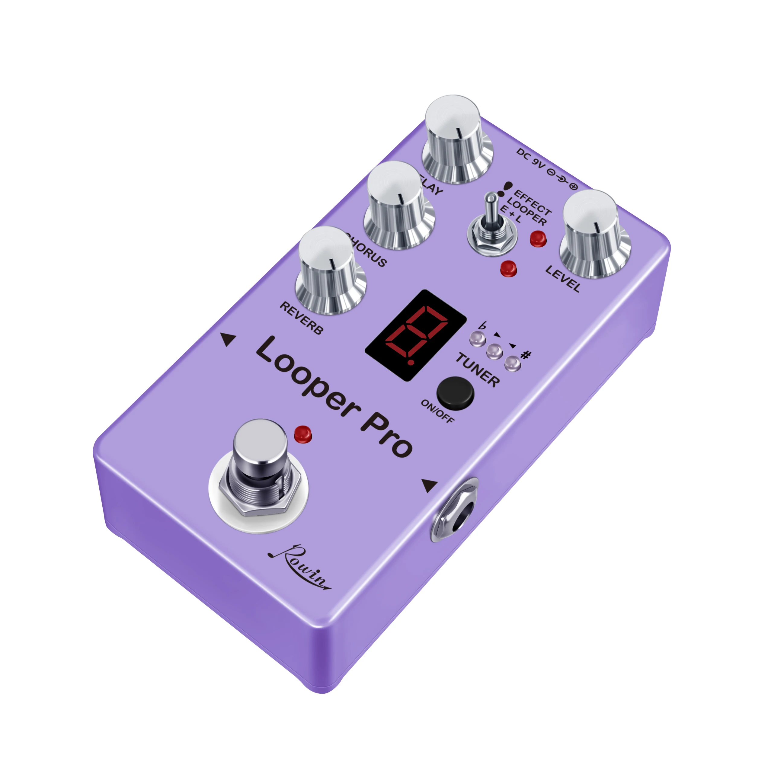 ROWIN RE05 Looper Pro Digital Effect Pedal With Looper Delay Chorus Tuner Reverb Effect Combined Together Full Metal Case Bypass