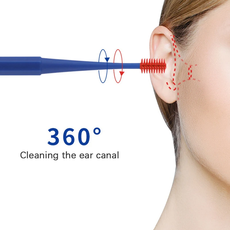 10PCS Soft Silicone Double Head Earpick Ear Pick Earpick Ear Wax Cleaning Spiral Design Cleaner Tool