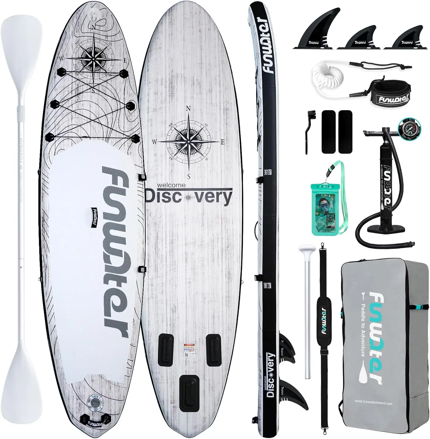 Planche à pagaie debout ultra-légère pour toutes les compétences, recyclable avec des accessoires de paddle SUP Premium, plate-forme confortable coordonnante, 11 "× 33" × 6"