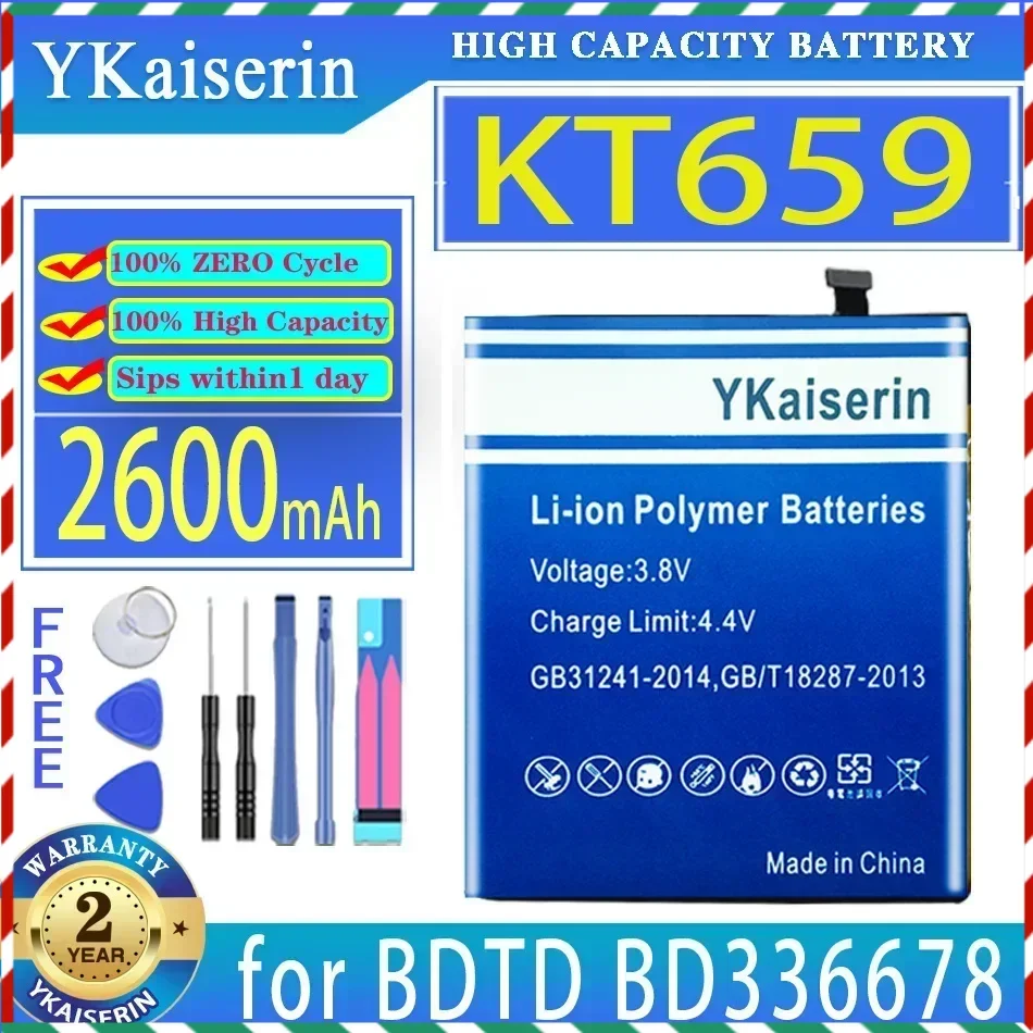 

YKaiserin 2600mAh Replacement Battery KT659 for BDTD BD336678 Mobile Phone Batteries