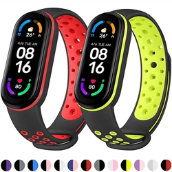 Breathable Straps For Xiaomi Mi Band 7 6 5 Strap Replacement Color Silicone Wristband Sport TPU Strap for Xiaomi Mi Band 7 6 5