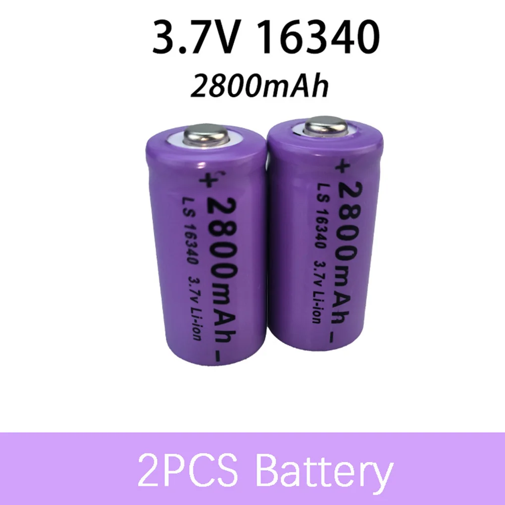 2023 original 16340 Battery CR123A 16340 Battery 2700mAh 3.7V Li-ion Rechargeable Battery