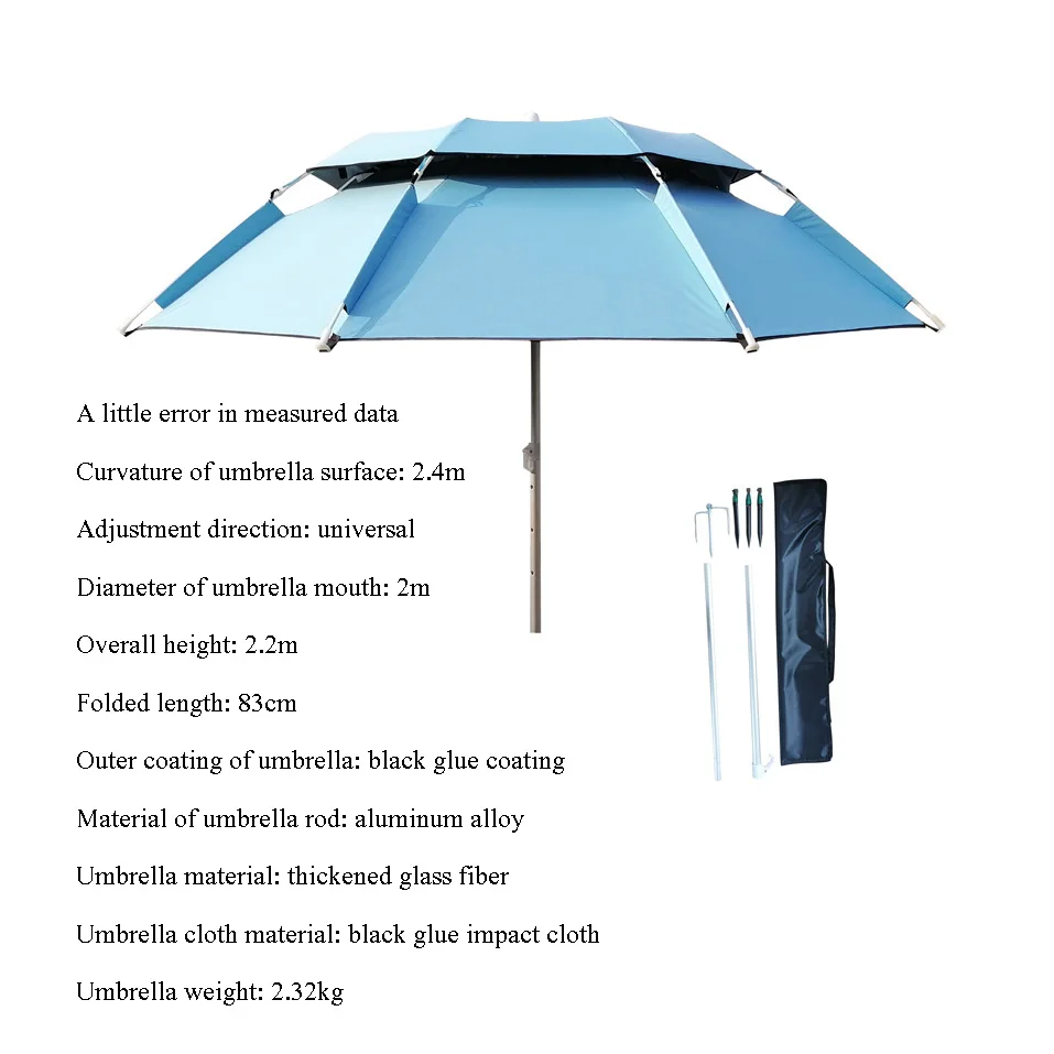 2027 3-Section Foldable Carp Fishing Umbrella, Windproof Waterproof UV Shade, Reinforced Ribs, Compact Durable