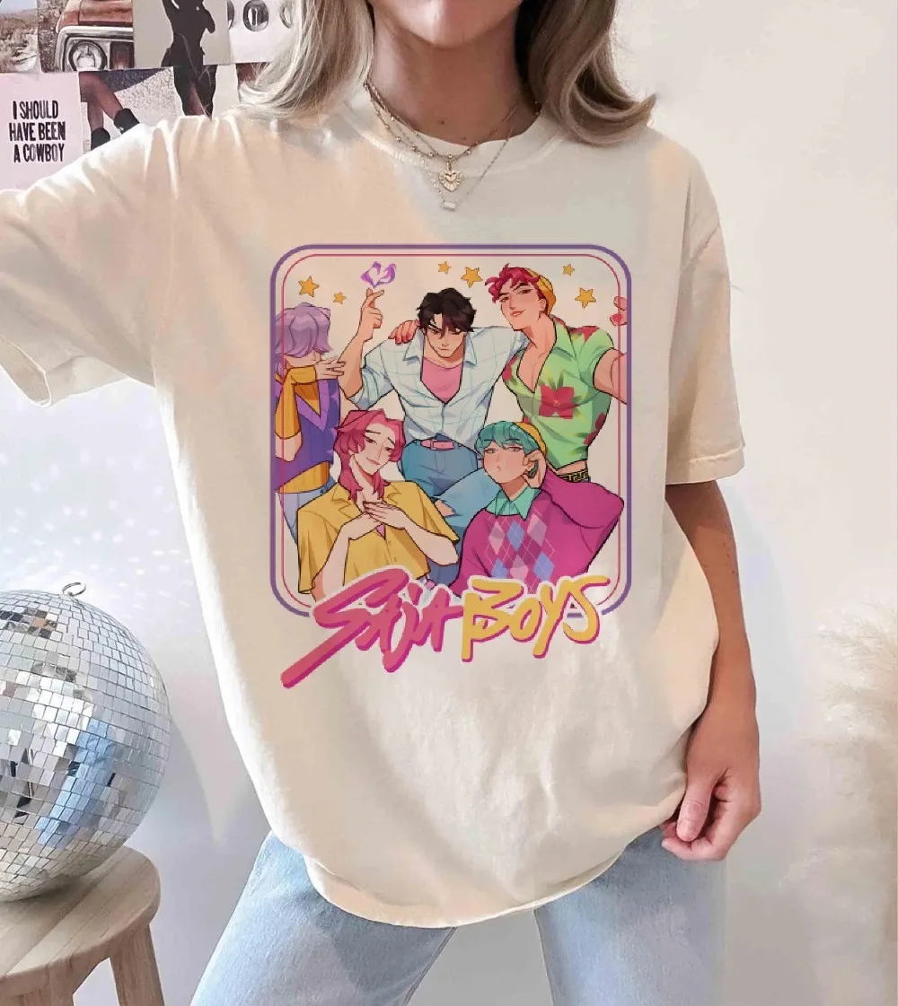 

Saja Boys Boy Band Shirt Kpop Demon Hunters Movie Shirt Bootleg Retro Movie Shirt Demon Hunters Merch Shirt Saja Boys T-shirt