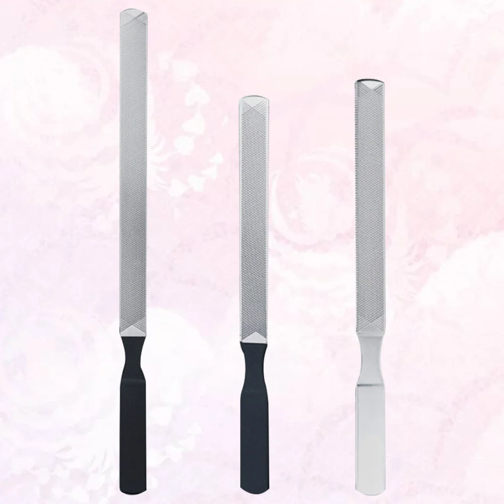 

3Pcs Nail Files Manicure Tools Stainless Steel Professional Nail Art File for Fingernail Shaping Portable Design Home Salon Use