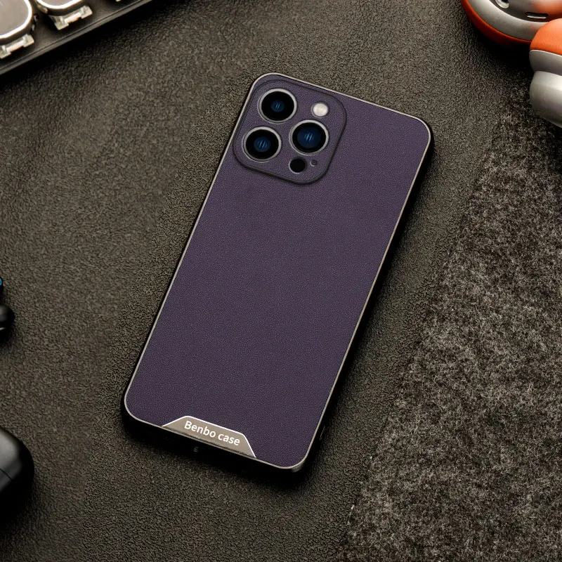 Luxuriöse Benbo-Leder-Handyhülle für iPhone 11 12 13 14 15 16 Plus 17 e Pro Max Air Modische Stoßfeste Rückseite Fundas – Detail 1