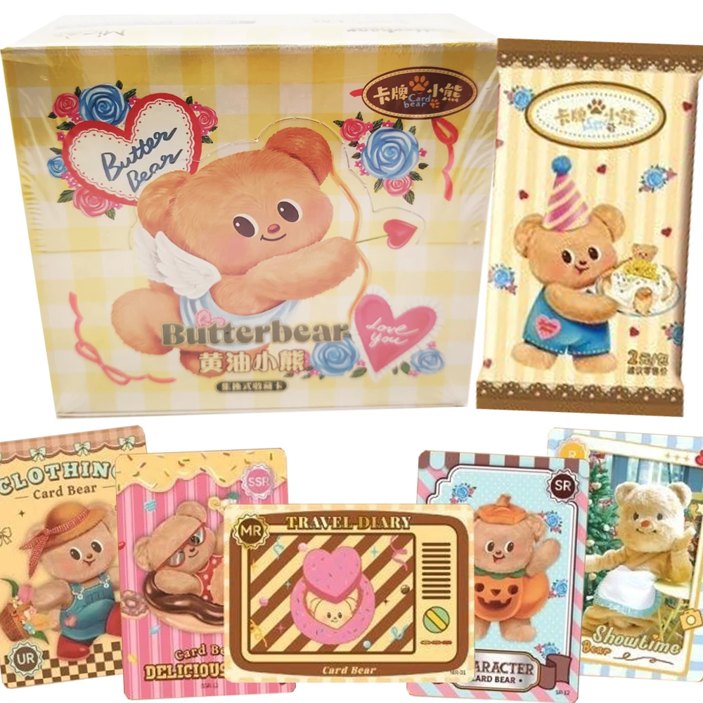 

Butter Bear Collection Cards for Boys Girls Popular Cartoon Cute IP Star Sweetheart Healing Delicious Food Cards Fun Toys Gifts
