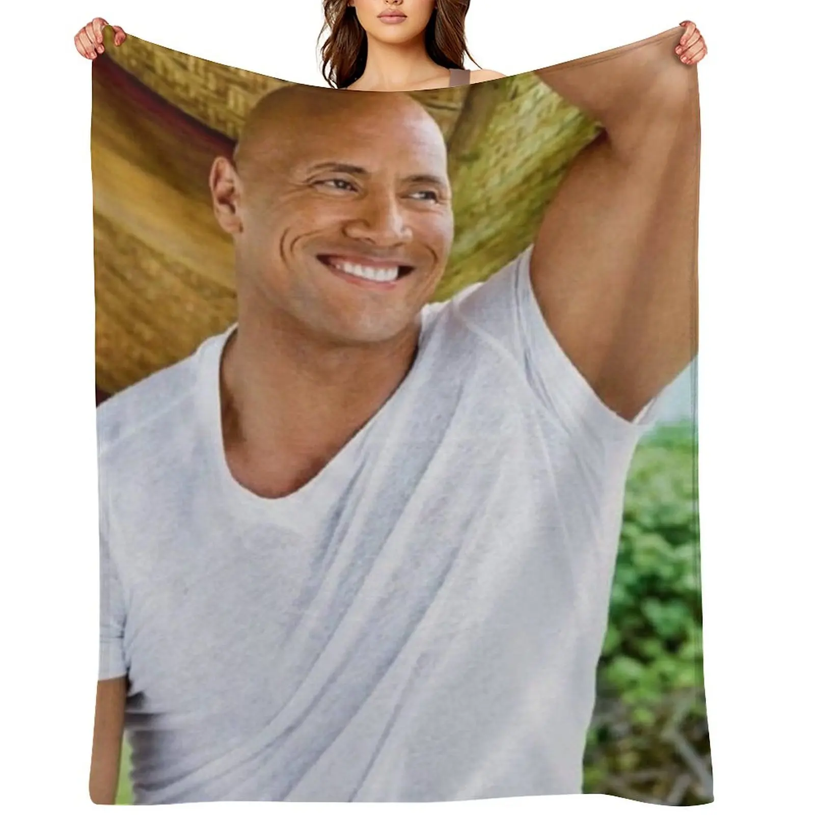 

dwayne johnson Throw Blanket Hairys Bed wednesday for winter Blankets