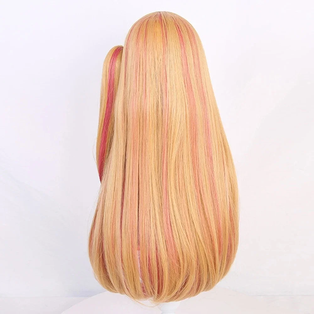 RANYU Women Synthetic Wigs Long Straight Blonde Mixed Anime Cosplay Hair Heat Resistant Wig For Party