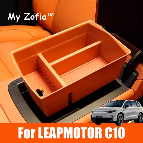 Leapmotor C10 2024 2025 자동차 팔걸이 상자 보관함 센터 제어 주최자 수정 인테리어 제품 액세서리