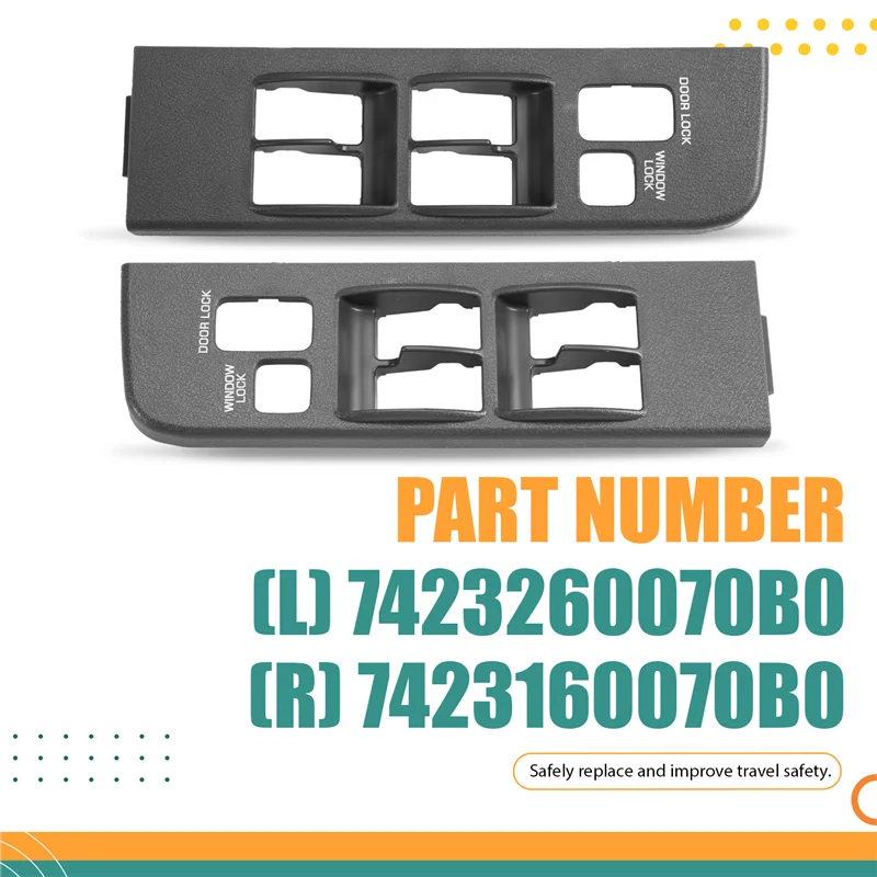 

A04E-1Pair Car Front Window Switch Bezel Armrest Panel For Toyota Land Cruiser 91-97 74232-60070-B0 74231-60070-B0 7423260070