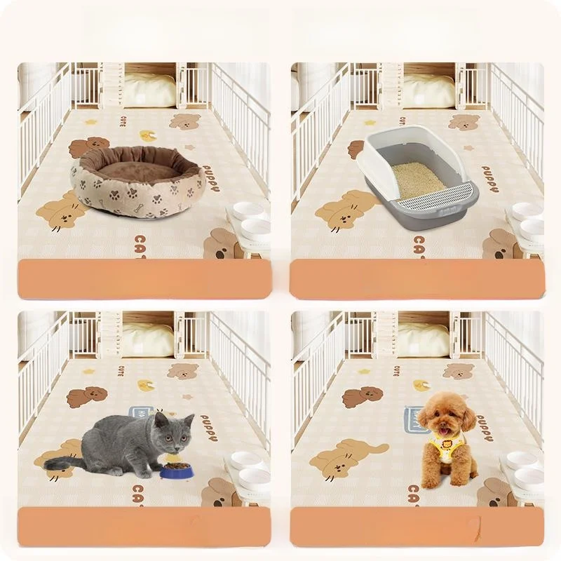 ペット用PVC防水尿防止マット 犬用フェンスマット 犬用ベッド 滑り止めプラスチックカーペット 簡単お手入れペット用品