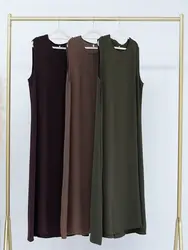 Ramadan senza maniche Abaya turchia Islam arabo musulmano abito lungo abiti africani per le donne abbigliamento Robe Musulmane Femme Vestidos