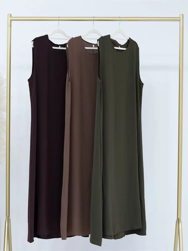 Ramadan bez rękawów Abaya turcja Islam arabski muzułmańska długa sukienka sukienki afrykańskie dla kobiet odzież szata Musulmane Femme Vestidos