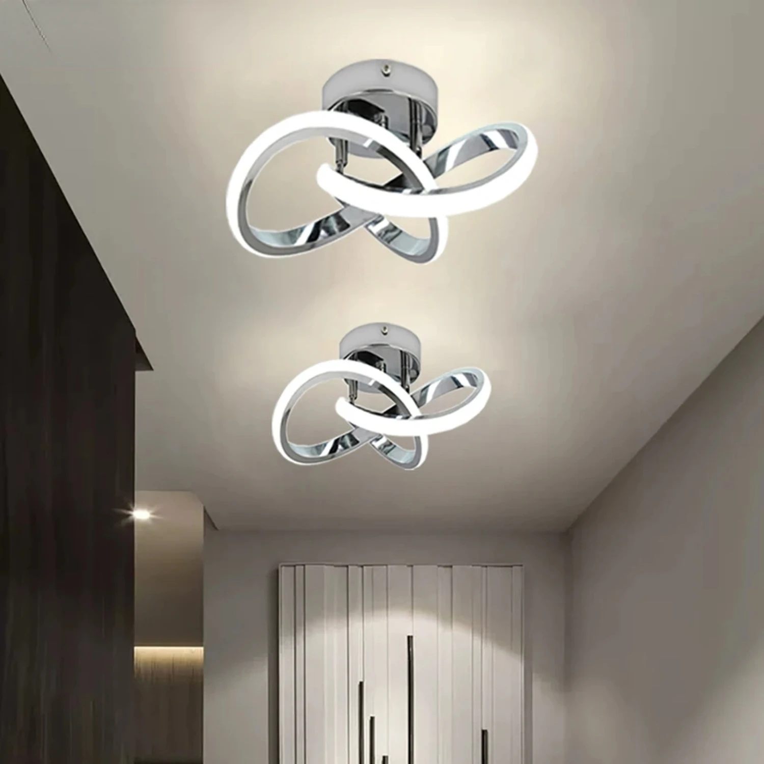 New Sleek and Stylish Contemporary LED Luster Ceiling Lights for Aisle, Balcony, Entrance, and Staircase - Elegant Modern Illumi