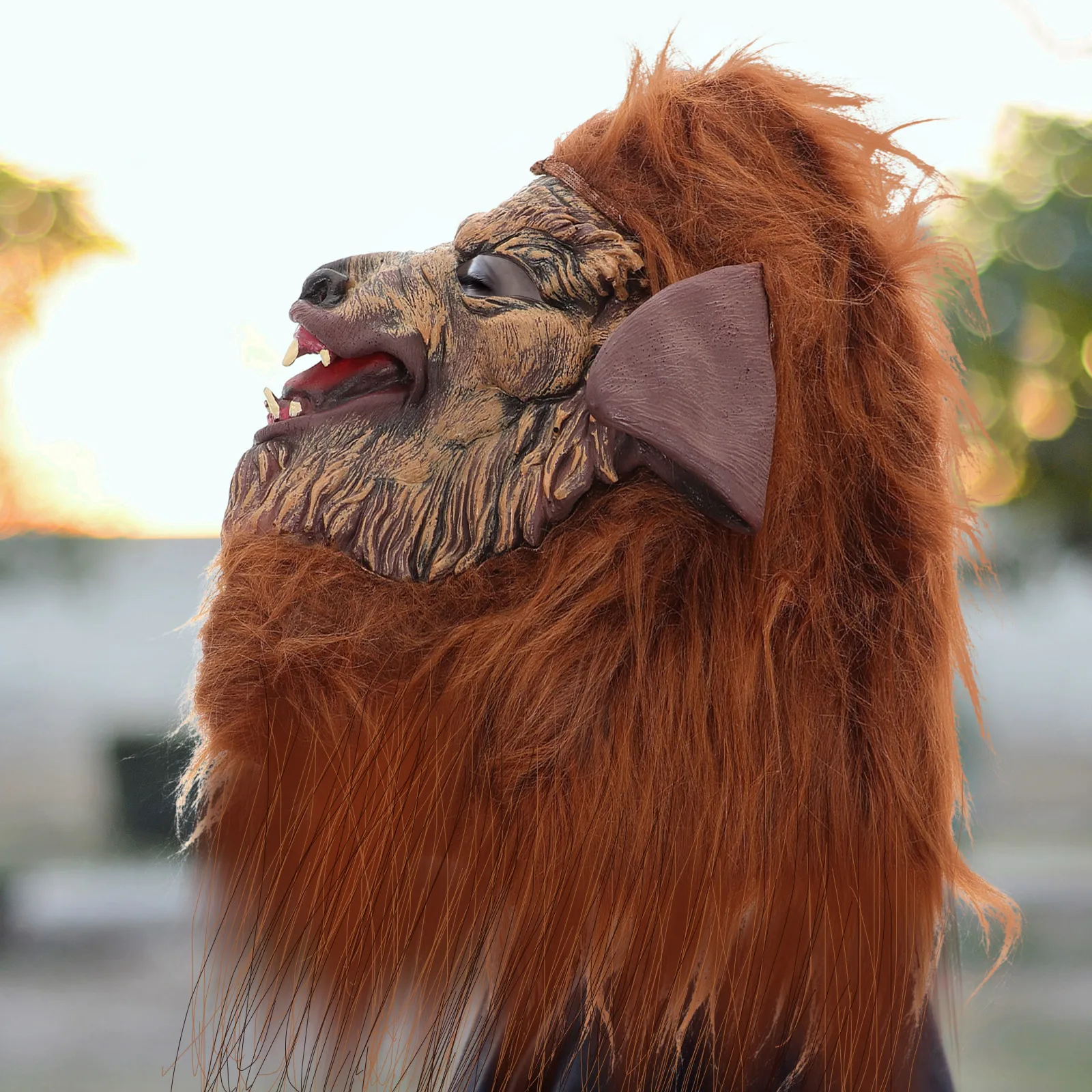 

Werewolf Mask Furry Full Face Cosplay Animal Masquerade Halloween Realistic Design Durable Material Adult Kids wolf costume mask