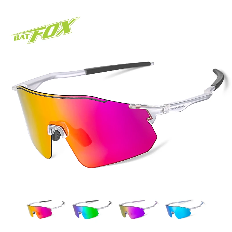 BATFOX Large Frame Photochromic Sports Cycling Glasses Outdoor Polarize Sunglasses TR90 MTB Climbing Glasses Driving