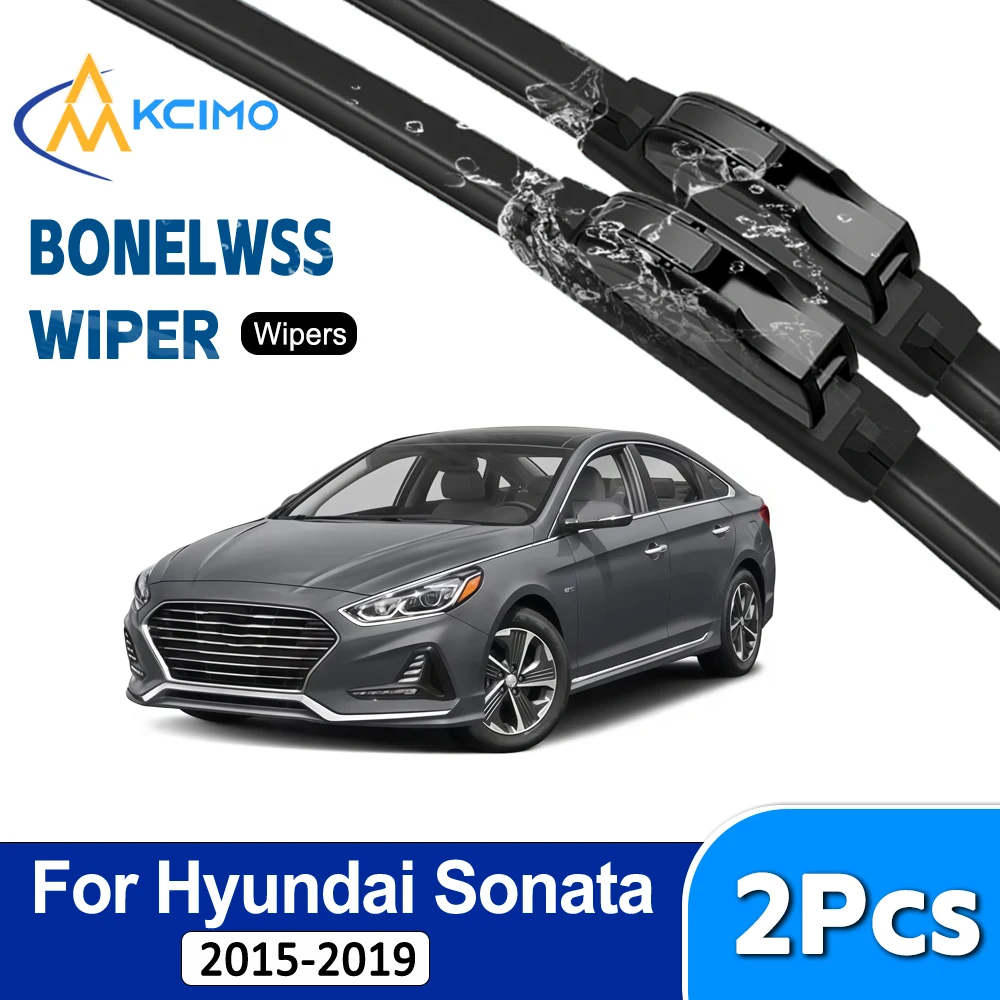 Low Noise Windshield Wiper Blades For Hyundai Sonata LF 2015-2019 Rubber 2pcs Auto Front Windscreen Wipers for Safe Driving
