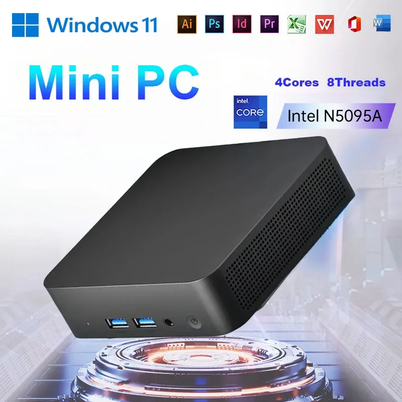 

Ethernet Mini PC Intel Core N5095A Gaming Mini PC Windows 11 Pro 16GB DDR4 1TB 2TB M.2 SSD UHD Graphics 1000Mbps