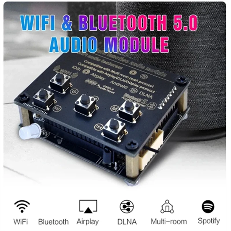 WB05 Wifi y Bluetooth 5,0 módulo Bluetooth I2S placa de salida analógica ESS9023 con Audio Wifi Airplay DLNA