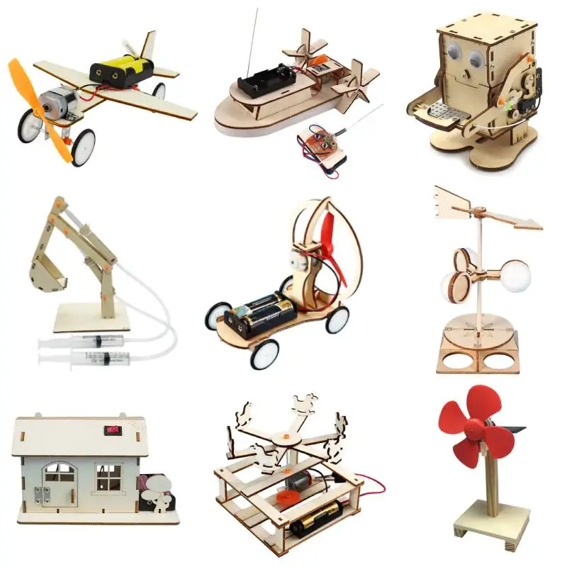

2026 New Wood Car Building Kits with Helicopter Tank STEM Kits DIY 3D Wooden Puzzles Craft Projects Science Set for Kids Boys