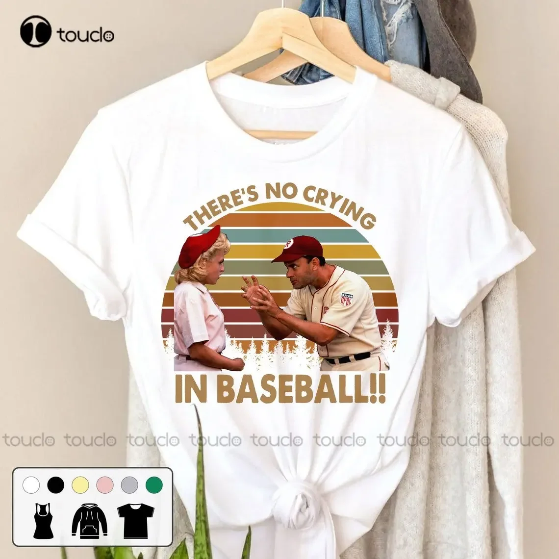 There'S No Crying In Baseball Unisex T-Shirt A League Of Their Own Vintage Movie Shirt Jimmy Dugan Movie Quote Birthday Shirt