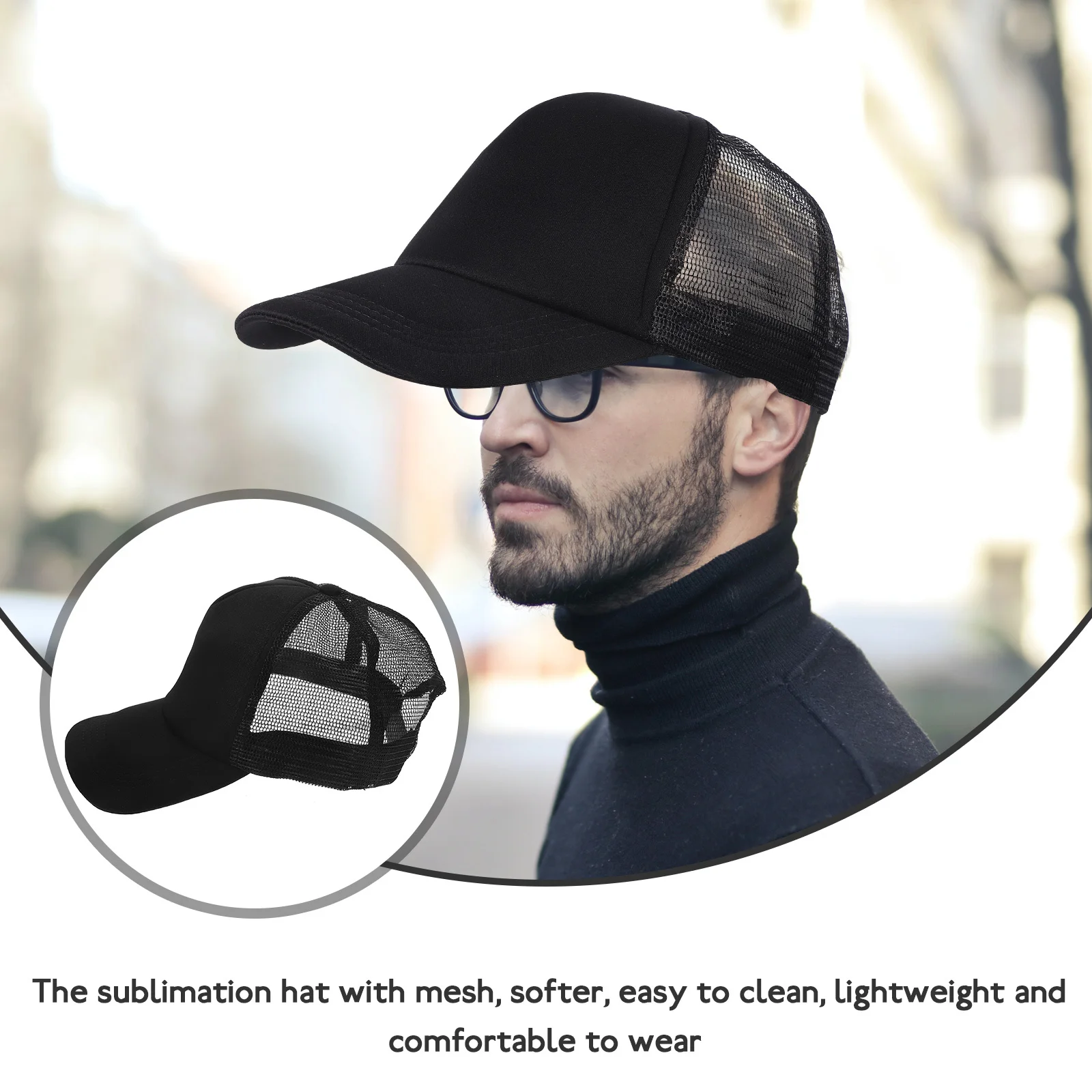 

10pcs Blank Mesh Baseball Hats Diy Sublimation Heat Transfer Reusable Lightweight Trucker Hat For Outdoor Activities Camping