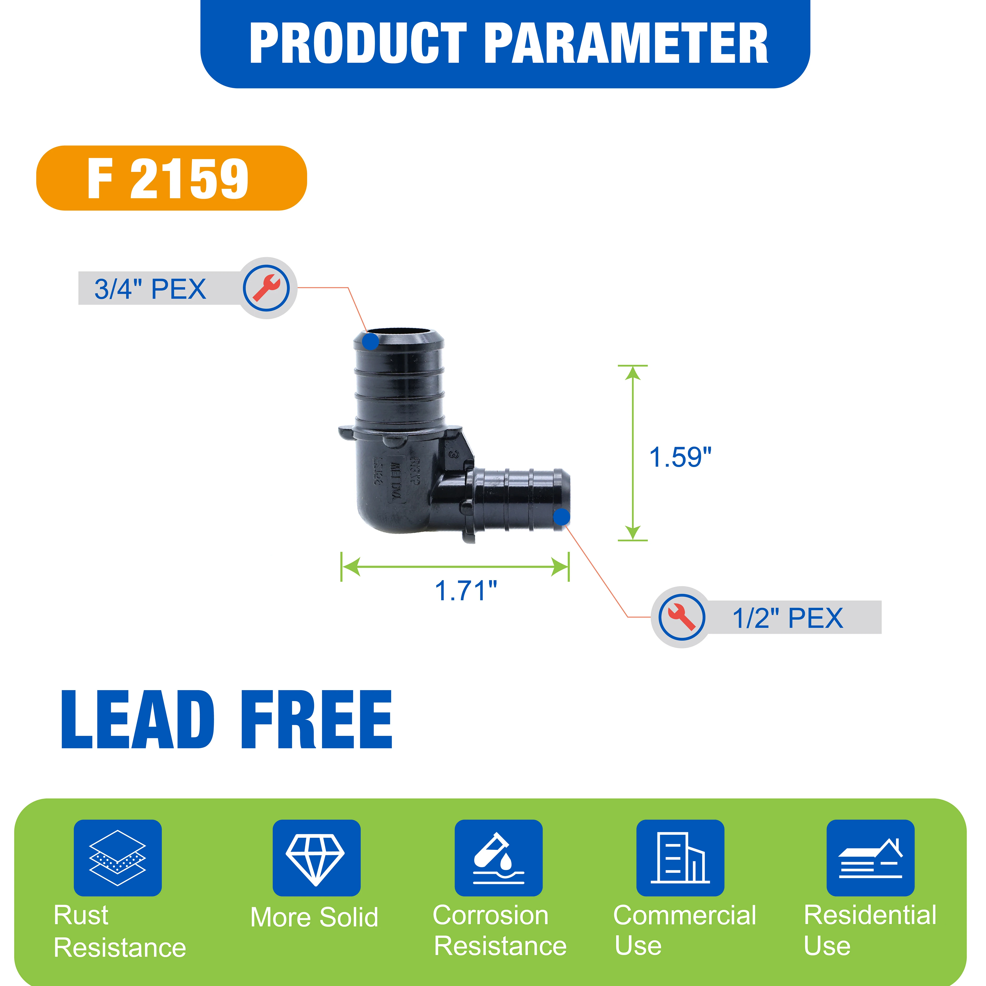 KING SMART Crimp/F2159 PEX 1/2