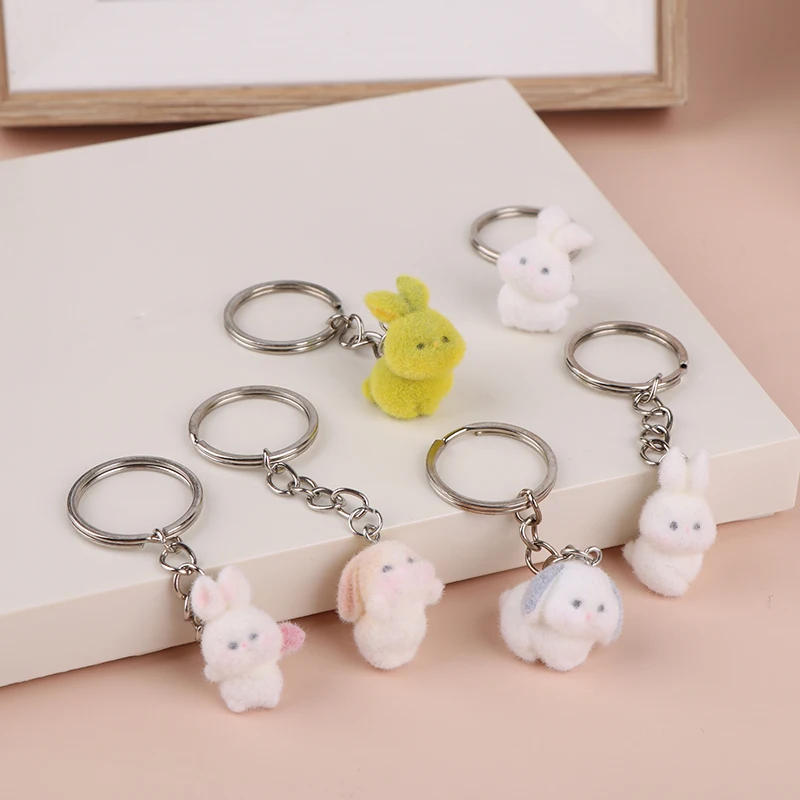 Reunindo Coelho Chaveiro para Adultos e Crianças, Bonito Animal Chaveiro Pingente, Presente Kawaii, Favores Do Partido, 1Pc