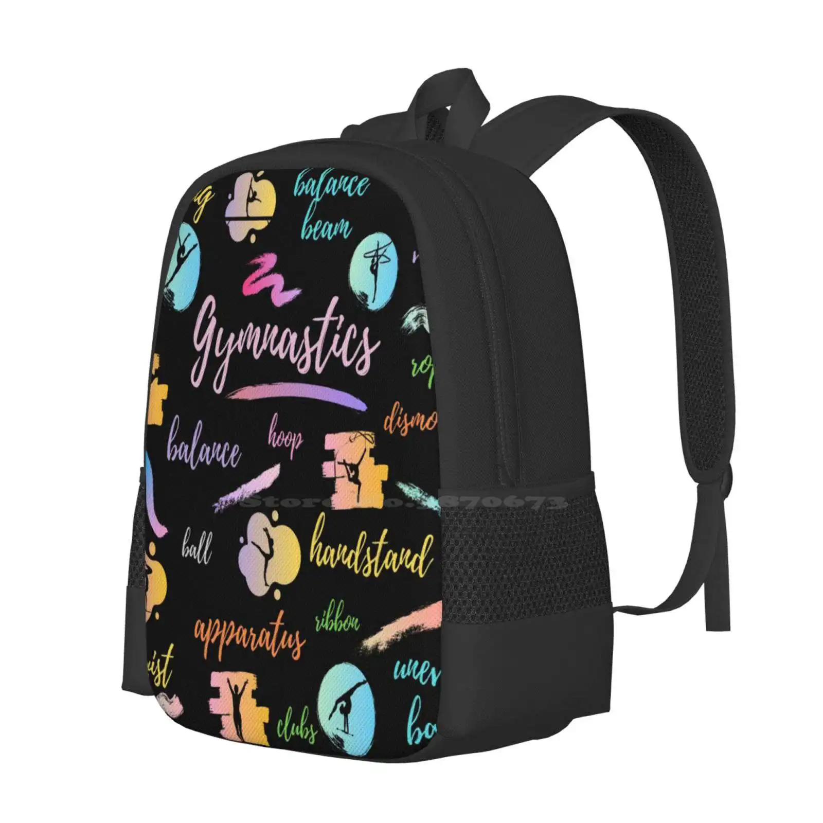 Gymnastics Words-Artistic Gymnastics-Rhythmc Gymnastics New Arrivals Unisex Bags Student Bag Backpack Gymnasticstshirt