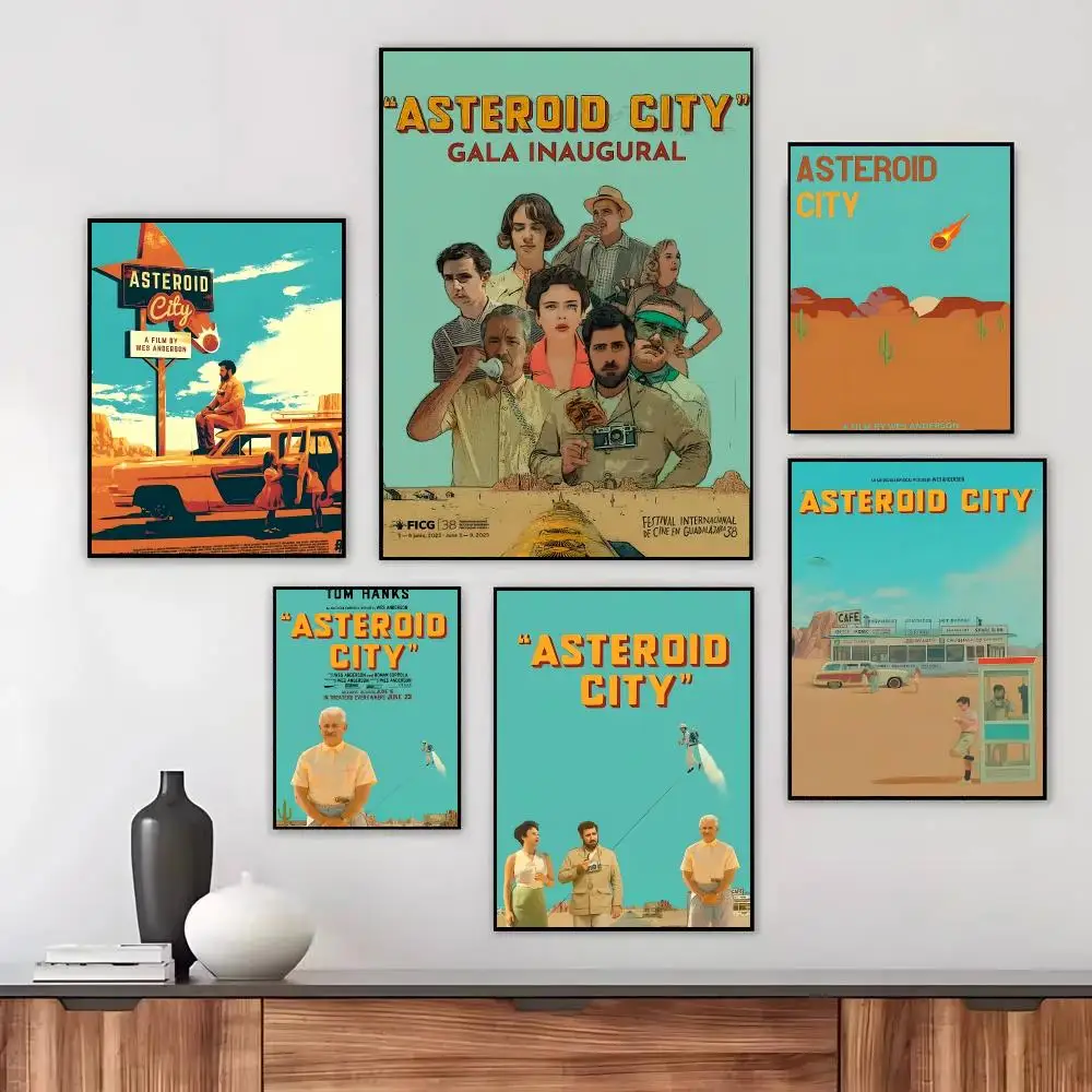 movie quirky A-Asteroid City Poster Wall Art Printed Decor Sticker Stylish Home Gift for Living Room Bedroom Corridor Cafe