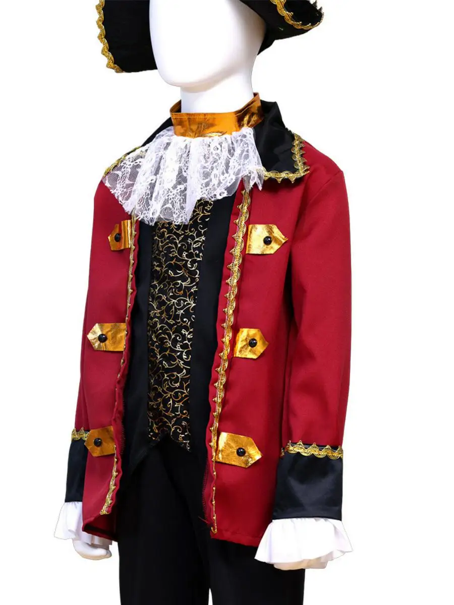 أزياء الهالوين الجديدة للأطفال Par Boys' Caribbean Pirate Captain COS Dr up مادة البوليستر بدون علامة تجارية مسجلة... #4