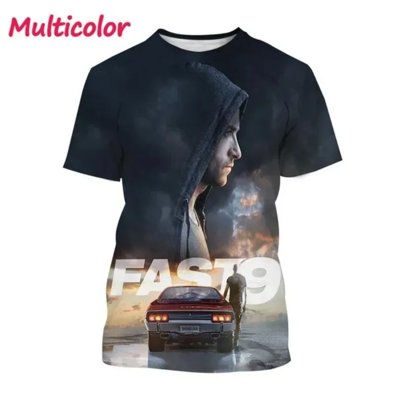 Paul Walker 3D printed T-shirt Fast Furious Round Neck Short-sleeved Movie Star Actor Fashion Neutral Cosplay Men\'s Clothing