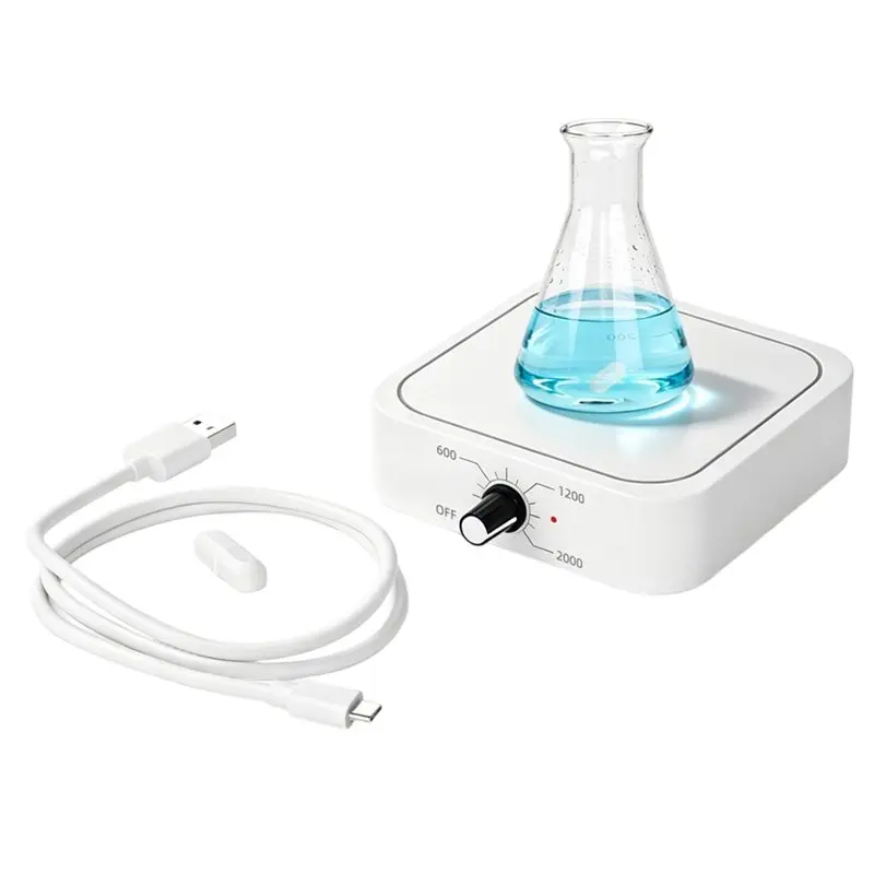 [NEW!】 Stepless Speed Control Rechargeable Magnetic Stirrer Portable USB Liquid Mixer For Lab Solution Stirring