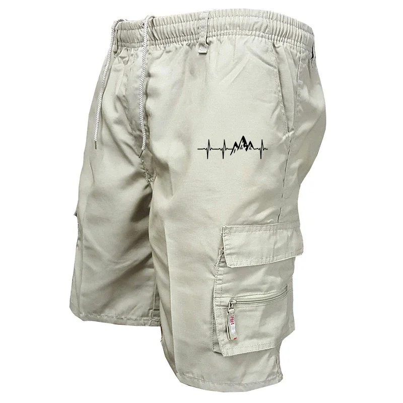 Pantalones cortos de trabajo informales para hombre, Shorts cargo holgados con múltiples bolsillos, a la moda, para deportes de calle al aire libre, 2024