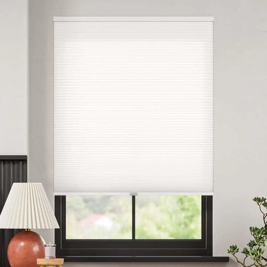 

Casual Cordless Light Filtering Cellular Shades Soft Light amp Privacy, Essential White, Inside Mount 36 W x 54 H