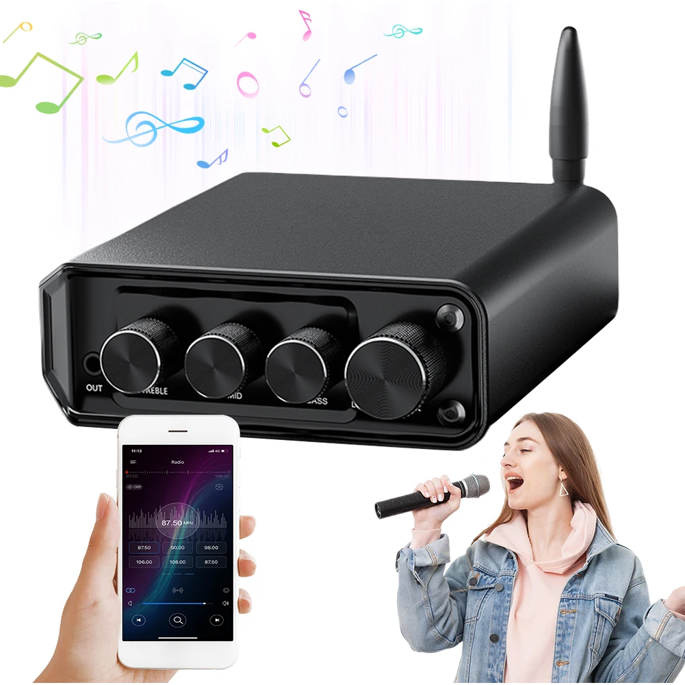 

TRA3116 Audio BT Sound Power Amplifier BT 5.4 Hi-Fi Stereo Digital Amplifier 2 Way Audio Power Amplifier for Speaker Subwoofer