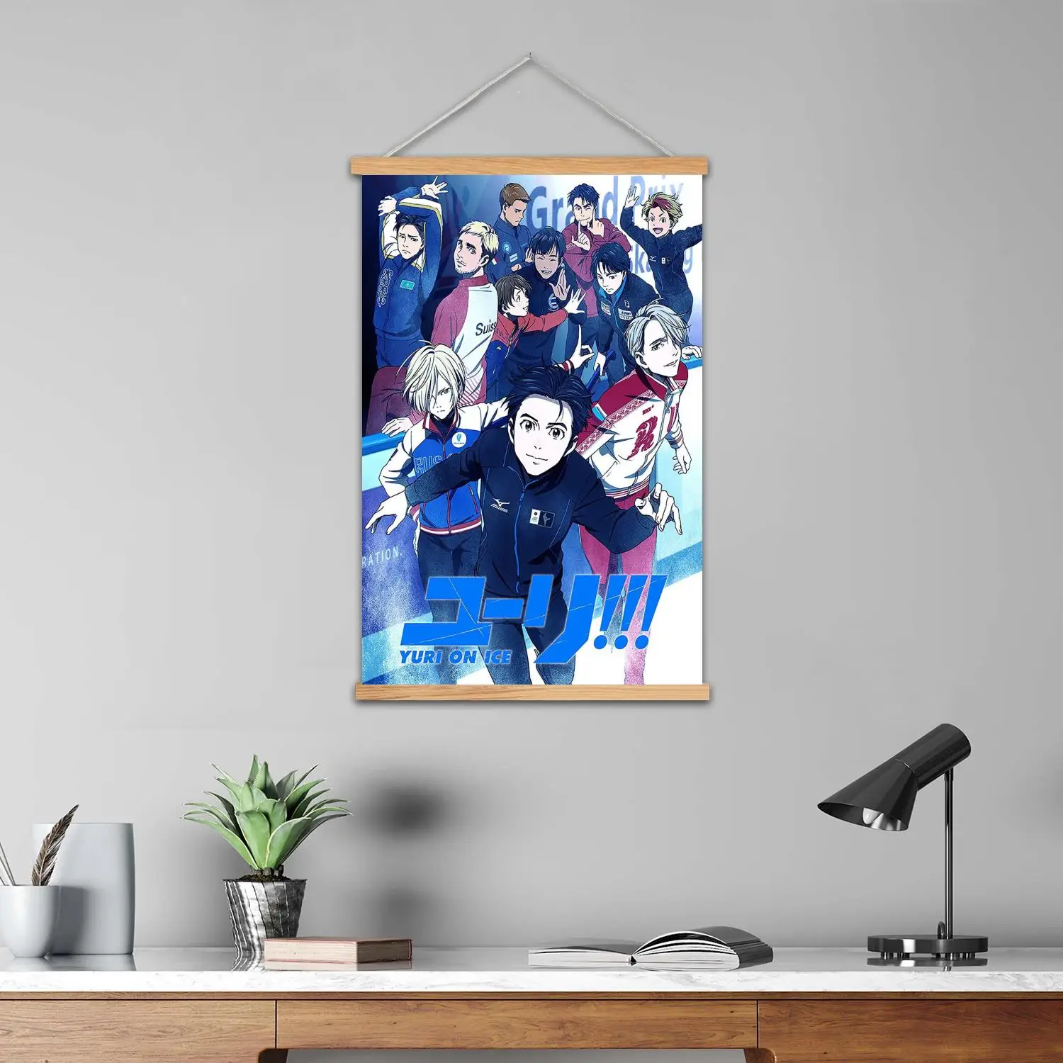 يوري على الجليد مفتاح الفن جدار مؤطرة جدار اللوحة قماش ملصق فني و جدار الفن، ديكور غرفة نوم الأسرة الحديثة، اللوحة الزخرفية