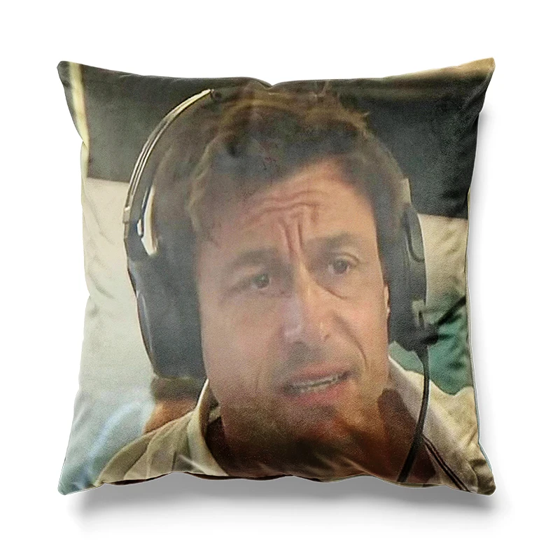 Aertemisi 18'' x 18'' Confused Toto Wolff Square Throw Pillow Cushion Covers Cases Pillowcases 45cm x 45cm