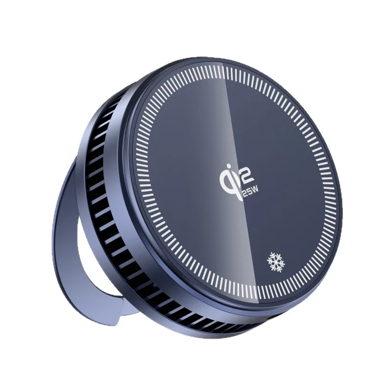 Qi2.2 25W Magnetic Wireless Charger Semiconductor Cooling Fan RGB Light Phone Holder Fast Charging for iPhone Samsung