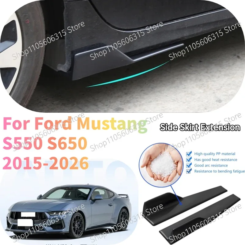 48cm Rear Bumper Splitter Apron Spoiler Side Skirt Extension Lip For Ford Mustang S550 S650 2015-2026 Car Styling Accessories